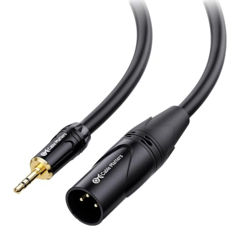 Cable Matters Câble XLR 3,5 mm vers XLR de 7,6 m, mâle vers mâle vers câble de 0,35 mm, compatible avec iPhone, iPod, lecteur MP3, ordinateur portable, enregistreur vocal et plus encore – 7,6 m