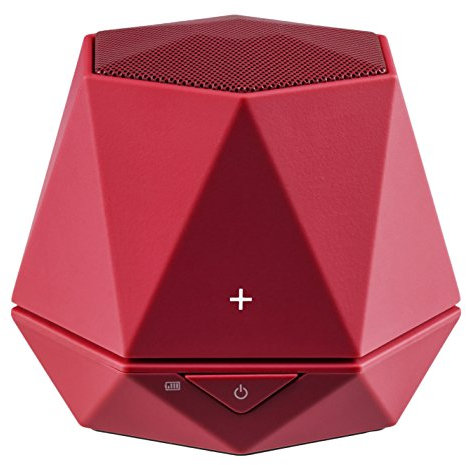 TecPlus Geo Up Enceinte Bluetooth Sans Fil Compacte Portable Rechargeable, 8 Heures d'Autonomie, 4 W de Puissance, Radiateur Passif, Compatible avec les Smartphones et Tablettes Android/iOS - Rouge