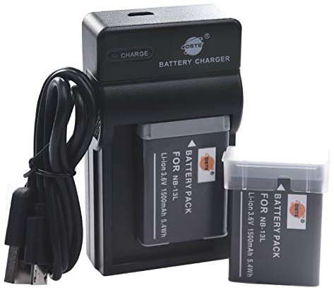 DSTE NB-13L Li-ion Batterie (2-Pack) et chargeur USB costume pour Canon PowerShot G5X G7X G9X