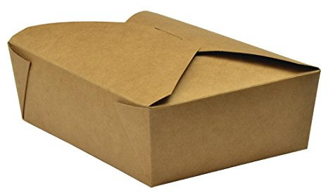 Vegware 1673 No.5 food carton, 1050 mL (15.2 cm x 12.1 cm x 5 cm) (Pack of 150)