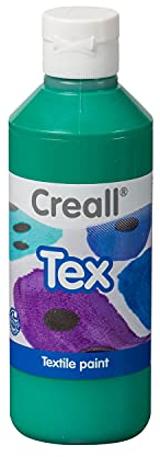 Creall Textil- & Stoffmalfarbe | Grün 250 ml | Waschmaschinenfest nach Fixierung | Für T-Shirts, Jeans, Schuhe, Stofftaschen, Möbel & Autoinnenraum/Dachhimmel