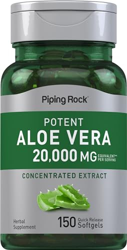 Piping Rock Aloe Vera Supplement | 150 Softgels | Concentrated Herbal Extract | Non-GMO and Gluten Free Formula