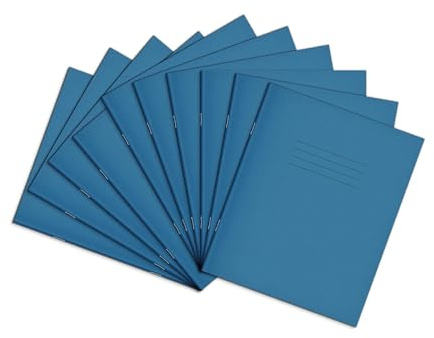 Rhino 8 x 6.5 Exercise Books, 48-Page / 8mm Lined with Margin Paper Notebook, 100-Pack, Writing Book, Office & School Stationery Supplies, Light Blue