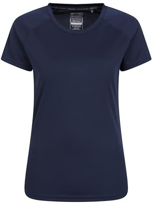 Mountain Warehouse Endurance Womens T-Shirt - IsoCool Ladies Top, UV Protection UPF30+ Tee, Breathable & High Wicking - for Spring Summer, Running, Travelling Navy (Plain) Women's Size 14