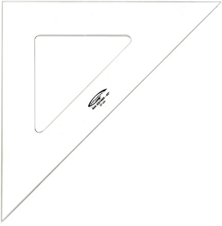 Graphoplex Zeichendreieck, 45 ° 3 Kanten schmutzabweisend transparent 37 cm durchsichtig