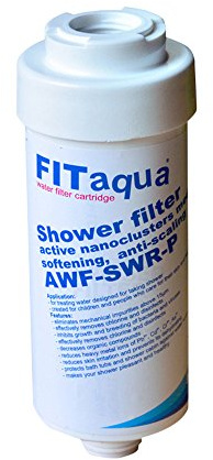 FitAqua Duschfilter AWF-SWR-P - 3 Stufen Duschfilter | gegen Chlor, Kalk, Schwermetalle & Schwebepartikel - Anschluss 1/2 - passend für Schlauch oder Armatur