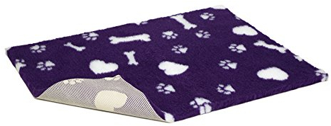 Vetbed rutschfest Vet Bed mit Herzen/Pfoten und Knochen, 40 x 30, Violett/Weiß