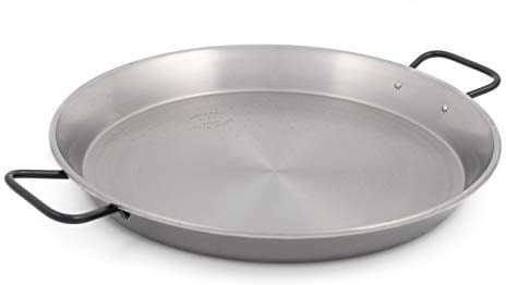 Garcima La Ideal Polished Steel Professional Paella Pan 34cm for Ceramic, Induction & AGA hobs
