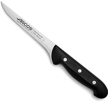 Arcos Coltello Disossatore con Lama in Acciaio Inossidabile Nitrum 160 mm – Professionale per Tagliare Ossa e Carne, Manico Ergonomico in Polipropilene – Nero, Serie Maitre