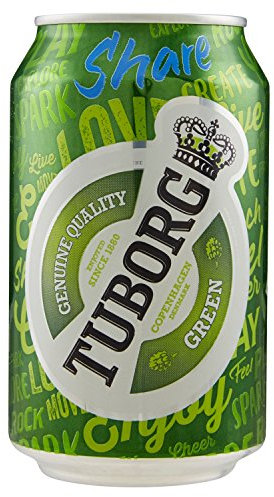 Tuborg, Cassa con 24 Lattine da 33cl, Birra Lager, Gusto Fresco e Dissetante, Gradazione Alcolica 5.0% Vol