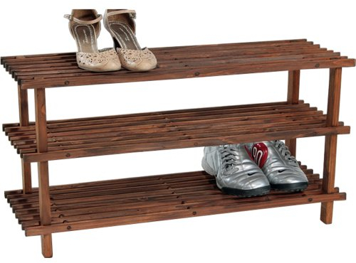 Kesper 69733 Schuhregal dreistöckig, FSC-zertifizierte Tanne, Maße: 77 x 26 x 40 cm