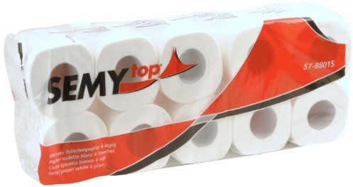 Semy Top Toilettenpapier 4 lagig 150 Blatt hochweiß, 4er Pack (4 x 10 Stück)