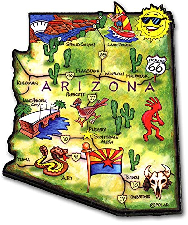 ARTWOOD MAGNET - ARIZONA STATE MAP by Classic Magnets