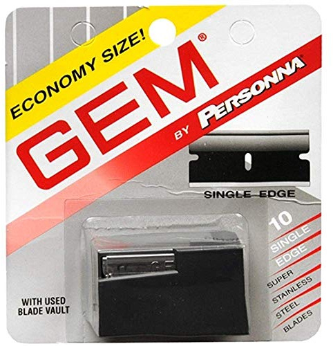 Personna Gem Lot de 2 lames de rasoir en acier inoxydable 10 pièces