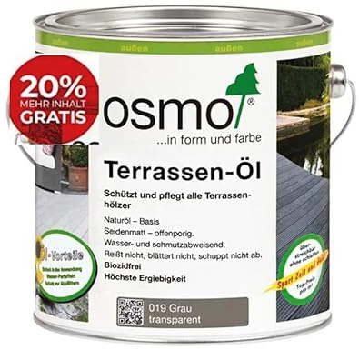 Osmo Terrassen-Öl grau 019 - 3 Liter + Ölsautuch