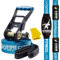 Gibbon Slacklines Fitness Line, Blau, 15 Meter (12,5m Band + 2,5m Ratschenband), Anfänger, Einsteiger und Fitnessbegeisterte, mit Ratschenschutz und -rücksicherung, Breite 2/5cm
