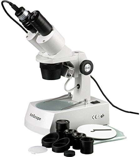 AMSCOPE SE305R-AZ-LED-E 10X-20X-30X-60X Zoom Vergrößerung Stereomikroskop mit LED Beleuchtung Licht und USB Digitalkamera Binokular Kabellos