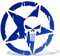 ERREINGE Sticker TESCHIO STELLA MILITARE ARMY BLU Adesivo prespaziato in PVC per Decalcomania Parete Murale Auto Moto Casco Camper Laptop - cm 15