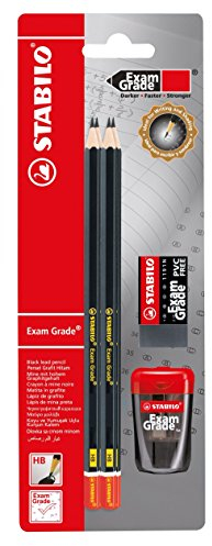 STABILO - Bleistift-Set - Exam Grade - Härtegrad HB - inklusive Spitzer und Radierer