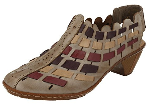 Rieker Damen Sina Pumps, Beige/whitekiesel/Rubin/duene/Pflaume, 37 EU