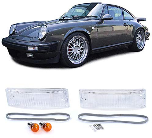Weisse Front Blinker Set mit Dichtungen für Porsche 911 G-Modell 1974-1989