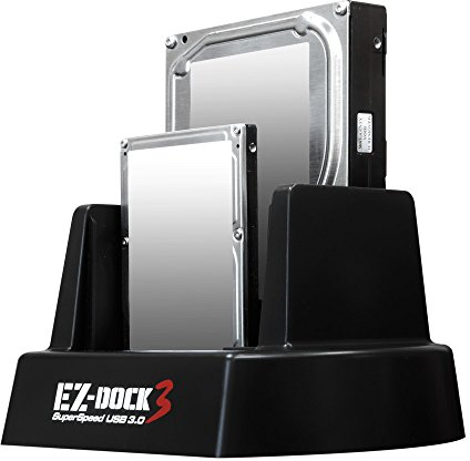 Kingwin 2 Bay USB 3.0 EZ dock per 6,3 cm e 8,9 cm con Clone Black