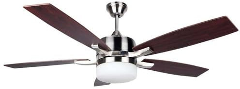 Orbegozo CP 79132 - Ventilador de techo con mando a distancia, 5 palas, 132 cm de diámetro, potencia 60 W, luz, silencioso, 3 velocidades, cromo, blanco