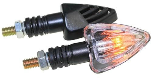 Motorrad Mini Blinker Lennon schwarz klar E-geprüft M8 für BMW F R 650 110 1150 Honda DB CBR 600 125 Kawasaki ER GPZ Ninja Z 750 Suzuki Yamaha