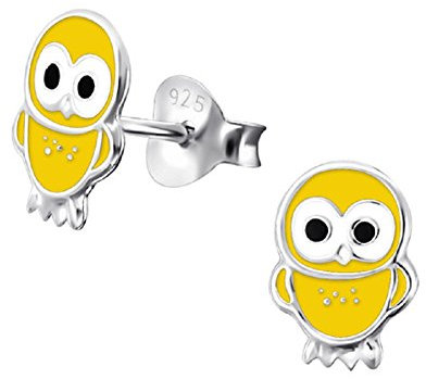 Laimons Mädchen Kids Kinder-Ohrstecker Ohrringe Kinderschmuck Eule Vogel Küken Gelb aus Sterling Silber 925