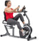 Sunny Health & Fitness Exercise Bikes, Magnetic Recumbent Bike, Stationary Cycling Bike with LCD Monitor, Device Holder and Pulse Monitor, Cardio Workout Equipment for Home Use, SF-RB4616S
