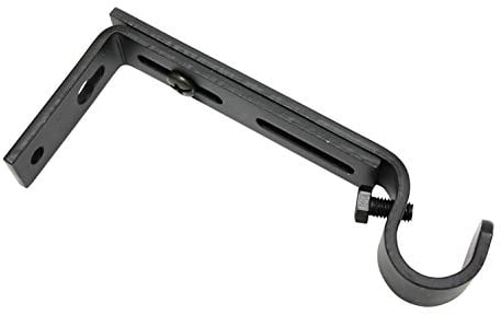 Gardinia Support pour Tringle à Rideau Ø 16 mm, 10-14 cm, Métal, Noir Mat