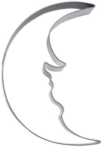 Staedter Emporte-pièce en Forme de Lune avec Visage, Argent, Acier Inoxydable, Silver, 9 cm
