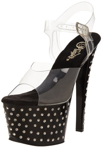 Pleaser Damen Stardust-708 Pumps, Transparent (Transparent-C/B_C/B), 38 EU