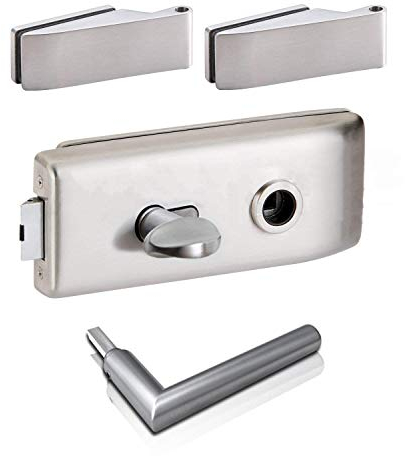 bijon Glastürbeschlag Set - Glastürschloss aus hochwertigem Edelstahl mit Riesenauswahl, Deutsch geprüfte Qualität - IFT Zertifizierung | 6023-WC/6225 PZ-60 | Drücker Typ 2