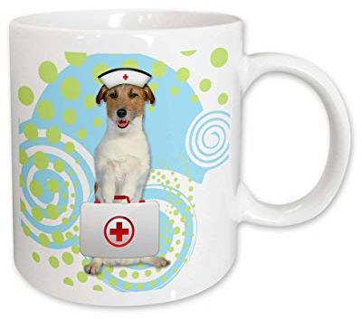 3dRose Mug_212086_1 Hello Vacation Tea Cup Yorkies, Ceramic, White