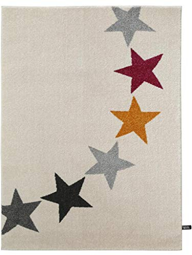 Benuta Teppich Avalon Stars Beige 160x230 cm | Moderner Teppich für Wohn- und Schlafzimmer
