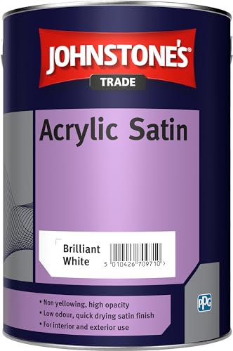 5LTR - JOHNSTONES TRADE ACRYLIC SATIN EMULSION BRILLIANT WHITE