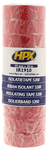 HPX MIR1910 - Cinta aislante, color Rojo, 1 Unidad