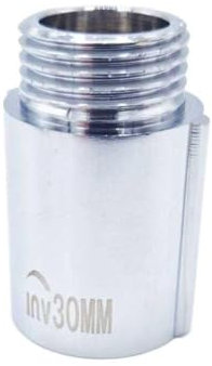 1/2 BSP (15mm) Pipe Thread Extension Female x Male Chrome Brass - 30mm Long