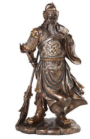 PTC 10630 Guan Yu Chinesische Fighting Warrior Kunstharz Statue Figur, 31,1 cm