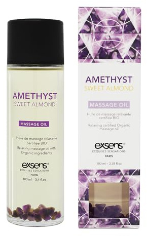 Exsens Organic Massage Oil Amethyst Sweet Almond 100 ml Transparent