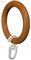 Flairdeco Gardinenringe / Ringe mit Faltenhaken, Holz, Kirschbaum lackiert, 57/41 mm, 10 Stück