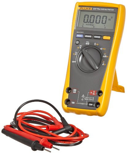 Fluke Multimètre numérique 177 RMS avec rétroéclairage, résistance 50 mégaohm, tension 1000 V AC/DC, courant 10 A AC/DC avec certificat d'étalonnage NIST traçable avec données