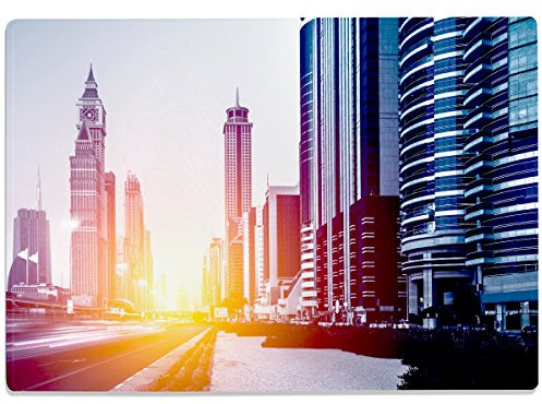 WANDKINGS Glasschneidebrett „Dubai“ - Glasschneideplatte, Schneidebrett aus Glas, Frühstücksbrettchen