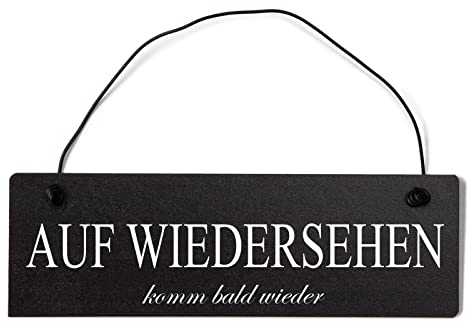 Homeyourself Auf Wiedersehen komm Bald Wieder Dekoschild Türschild schwarz mit Draht