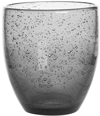Bulles Gobelet en Verre Soufflé Gris, Lot de 2