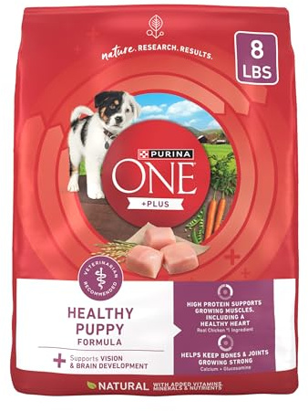 Purina ONE Plus Healthy Puppy Formula High Protein Natural Dry Puppy Food with added vitamins, minerals and nutrients - 8 lb. Bag