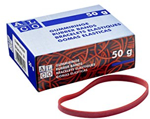 ALCO-Albert 749 - Gummibänder 100 x 5 mm, rot, Schachtel á 50 g