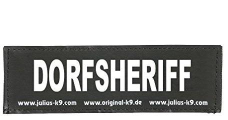 Julius-K9 Interchangeable Hook & Loop Patches, 1 pair, DORFSHERIFF, Size: Small, Black
