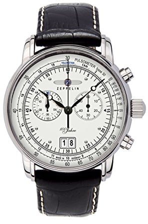 Zeppelin Herrenuhr Chronograph Quarz mit Lederarmband – 76901